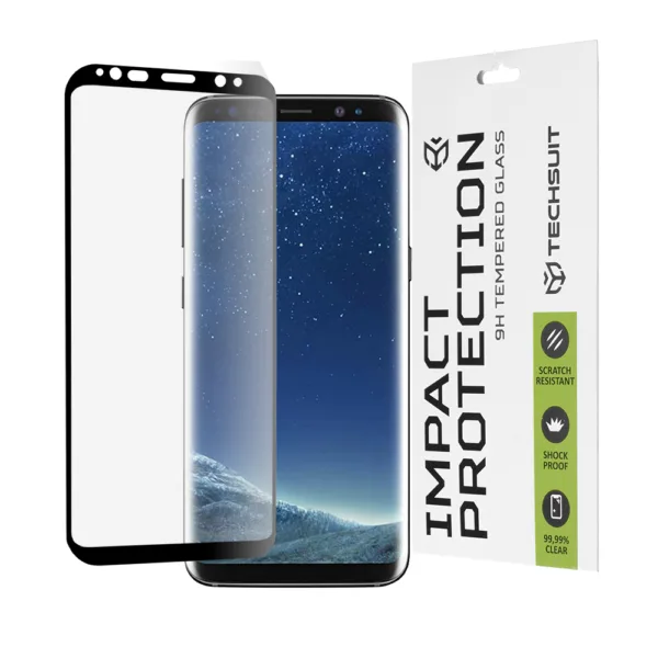 Techsuit - 111D Full Cover / Full Glue Glass / 3D Curved Screen - Samsung Galaxy S8 - Black