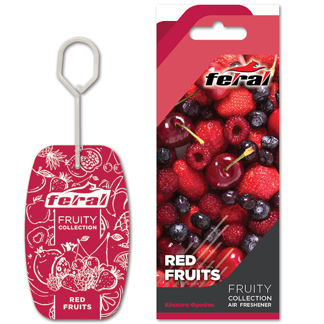 Αρωματικό Αυτοκινήτου Κρεμαστό Feral Fruity Collection Red Fruits 1 Τεμάχιο