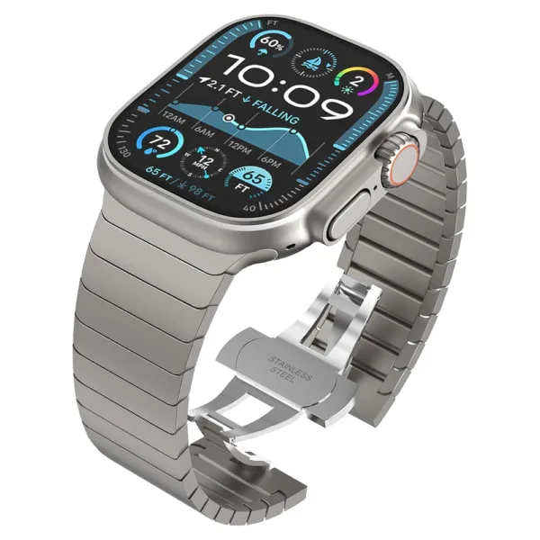 Techsuit - Watchband (W012) - Apple Watch 1/2/3/4/5/6/7/8/9/10/SE/SE 2/Ultra/Ultra 2 (42/44/45/46/49mm) - Silver