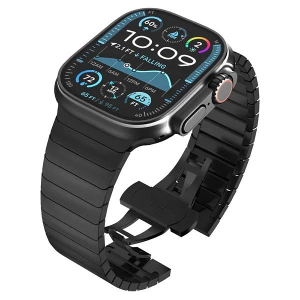 Techsuit - Watchband (W012) - Apple Watch 1/2/3/4/5/6/7/8/9/10/SE/SE 2/Ultra/Ultra 2 (42/44/45/46/49mm) - Black