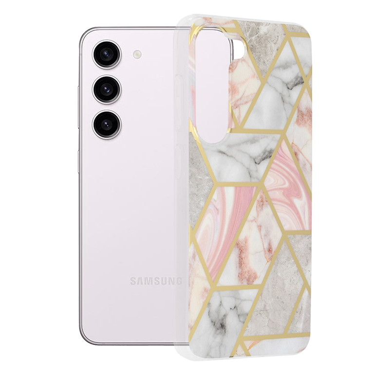 Techsuit - Marble Series - Samsung Galaxy S23 - Pink Hex