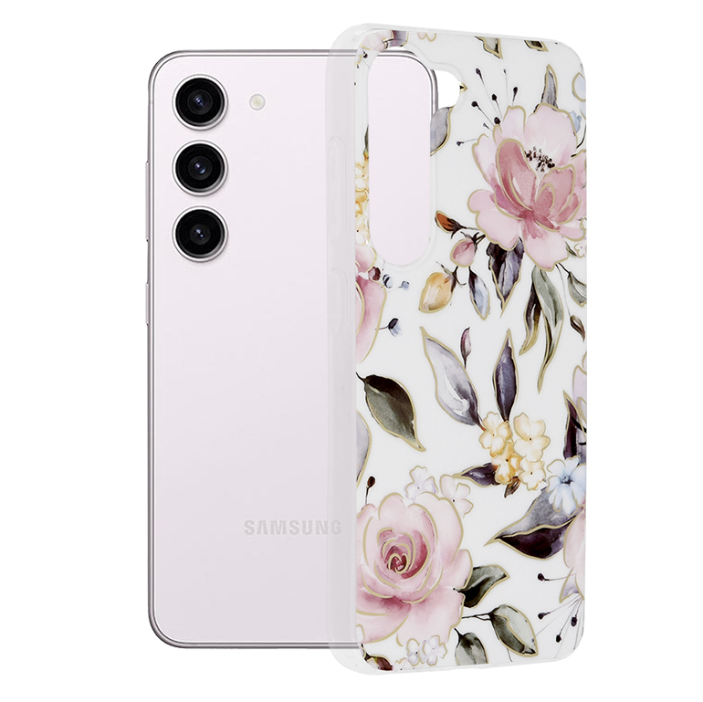 Techsuit - Marble Series - Samsung Galaxy S23 - Chloe White