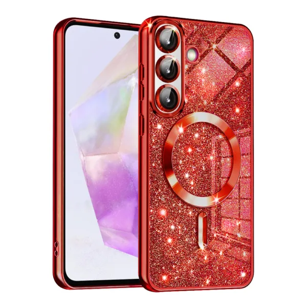 Techsuit - Luxury Glitter MagSafe - Samsung Galaxy A36 5G - Red