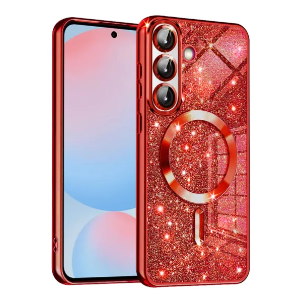 Techsuit - Luxury Glitter MagSafe - Samsung Galaxy A56 5G - Red