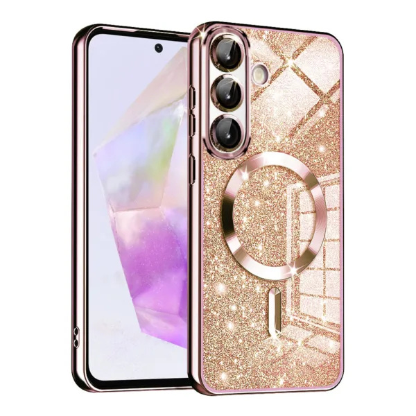 Techsuit - Luxury Glitter MagSafe - Samsung Galaxy A36 5G - Rose Gold