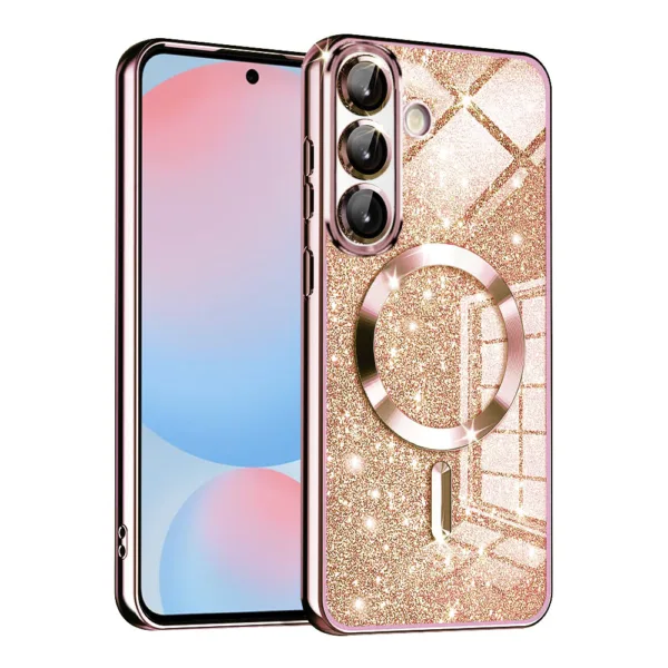 Techsuit - Luxury Glitter MagSafe - Samsung Galaxy A56 5G - Rose Gold