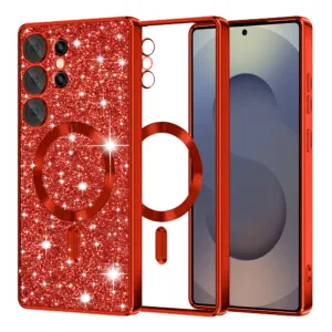 Techsuit - Luxury Glitter MagSafe - Samsung Galaxy S25 Ultra - Red