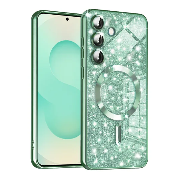 Techsuit - Luxury Glitter MagSafe - Samsung Galaxy S25 Plus - Light Green