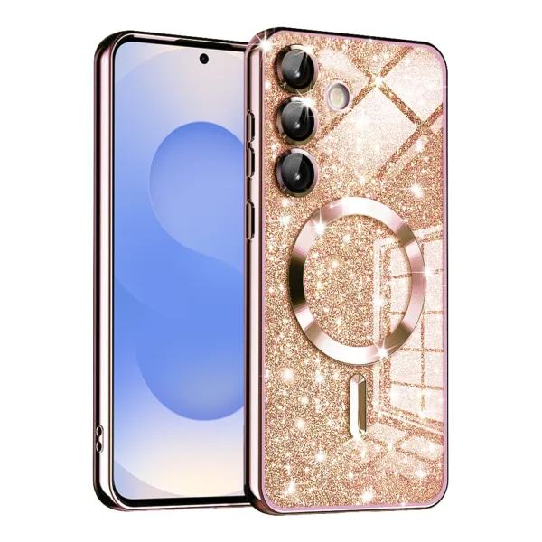 Techsuit - Luxury Glitter MagSafe - Samsung Galaxy S25 - Rose Gold