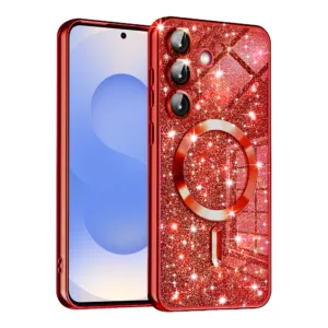 Techsuit - Luxury Glitter MagSafe - Samsung Galaxy S25 - Red