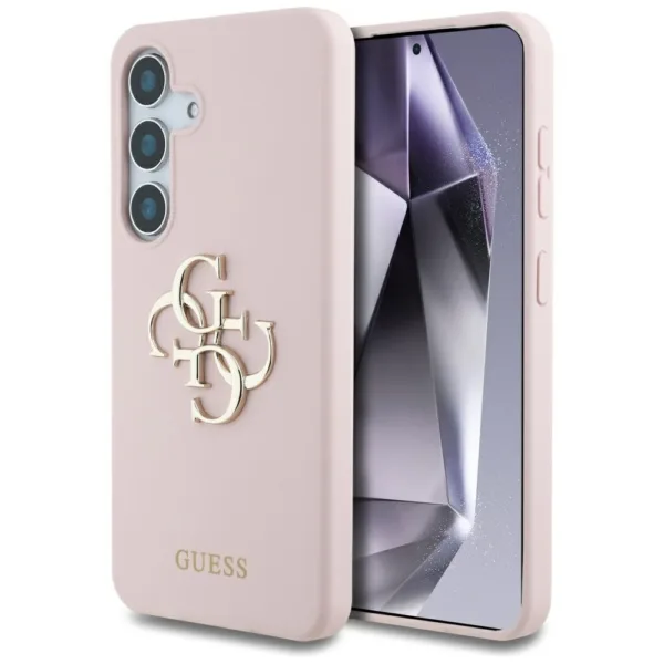 Guess - Silicone 4G Big Metal Logo (GUHCS25SS4SMDP) - Samsung Galaxy S25 - Pink