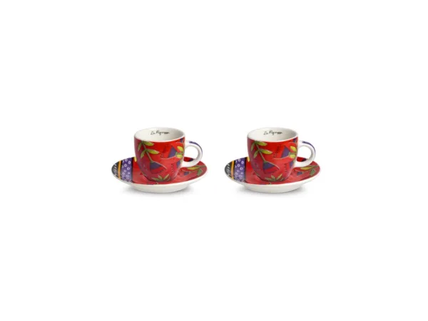 SET 2 ESPRESSO CUP LE PUPAZZE RED ML 100