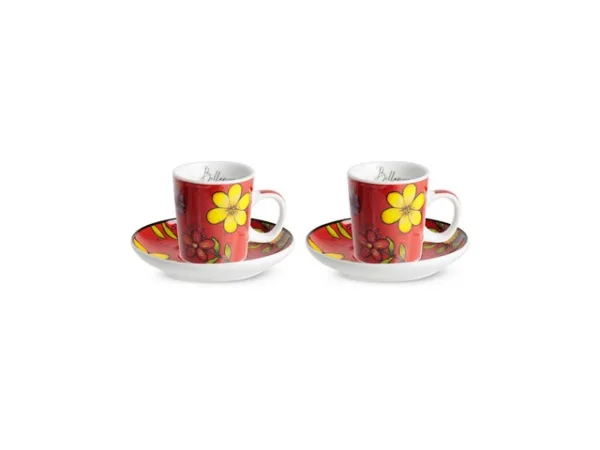 2 PC COFFEE SET BELLAMORE RED ML 100