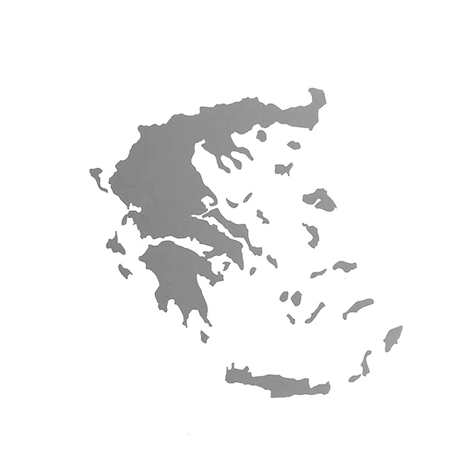 Αυτοκόλλητος Χάρτης Ελλάδα Ασημί 11x9cm 1Τμχ