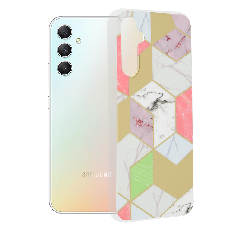 Techsuit - Marble Series - Samsung Galaxy A34 5G - Purple Hex