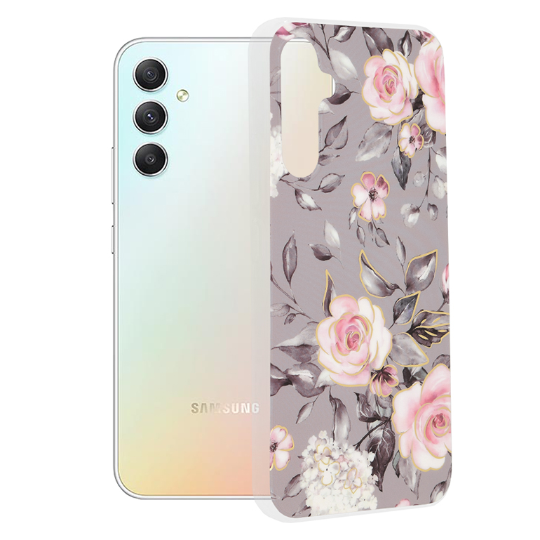 Techsuit - Marble Series - Samsung Galaxy A34 5G - Bloom of Ruth Gray