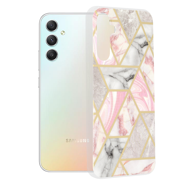 Techsuit - Marble Series - Samsung Galaxy A34 5G - Pink Hex