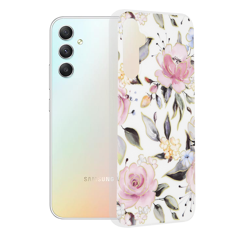 Techsuit - Marble Series - Samsung Galaxy A34 5G - Chloe White