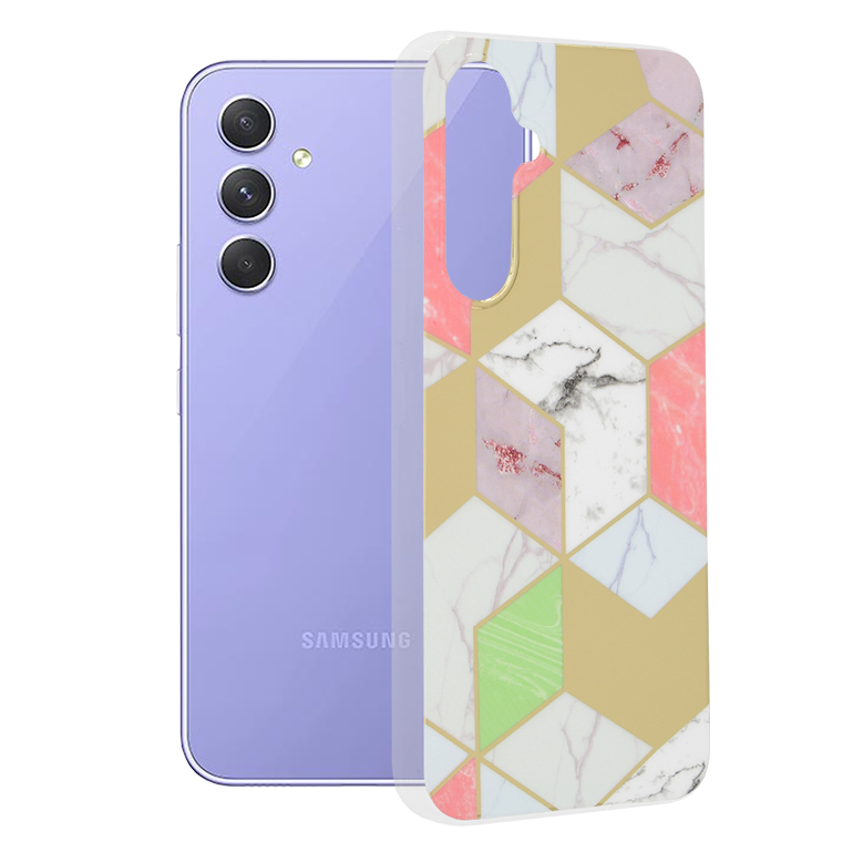 Techsuit - Marble Series - Samsung Galaxy A54 - Purple Hex