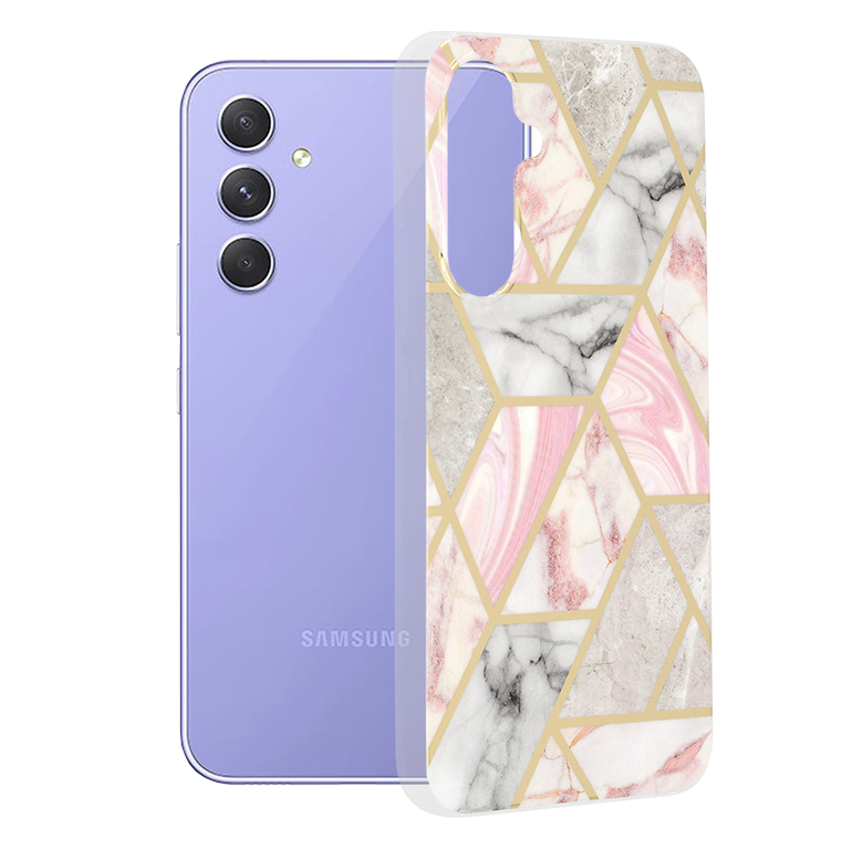 Techsuit - Marble Series - Samsung Galaxy A54 - Pink Hex