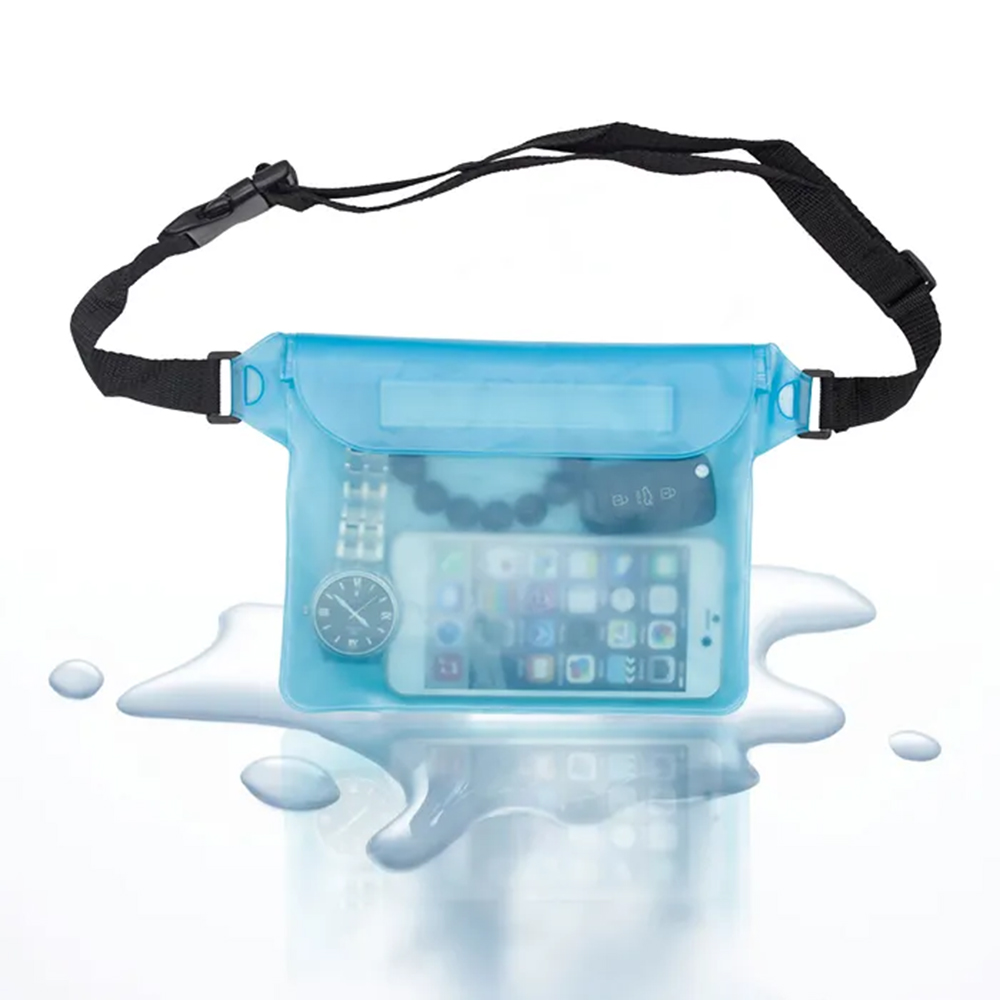 Techsuit - Waterproof Pouch - Universal Silicone Big Bag for Accessories - Blue