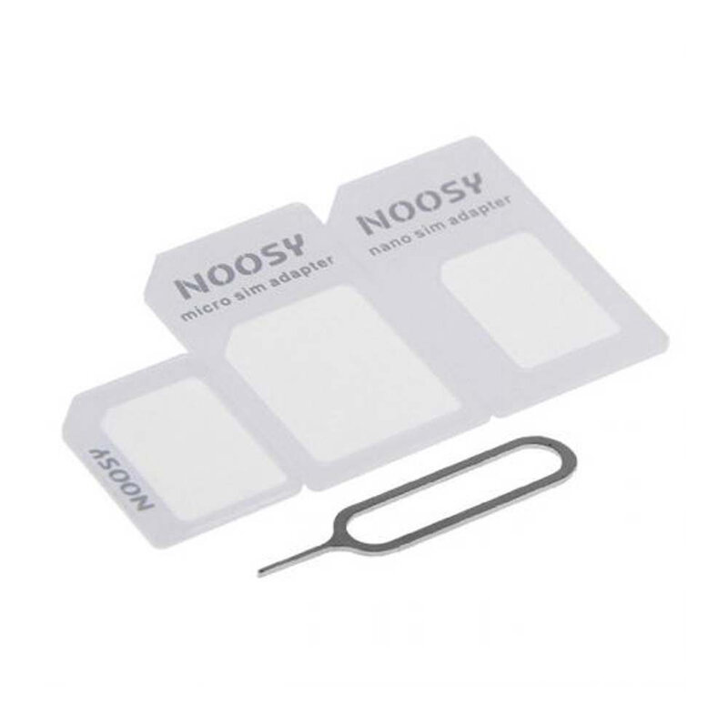 Techsuit - Nano SIM Adapter Unlimited Innovation - All in One Nano & Micro SIM Converter Kit + Steel Tray Eject Pin - White