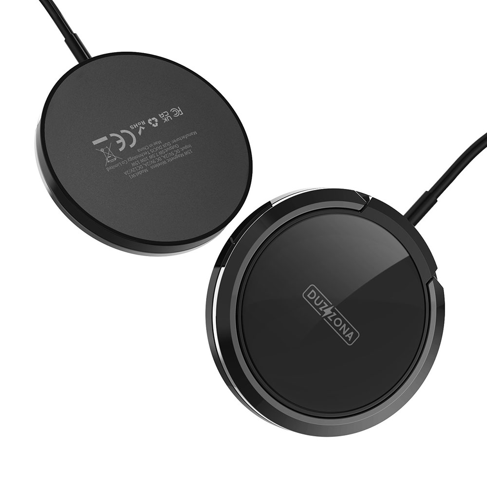 Duzzona - Wireless Charger (W1) - with Magnetic Attach on iPhone and Desk Stand