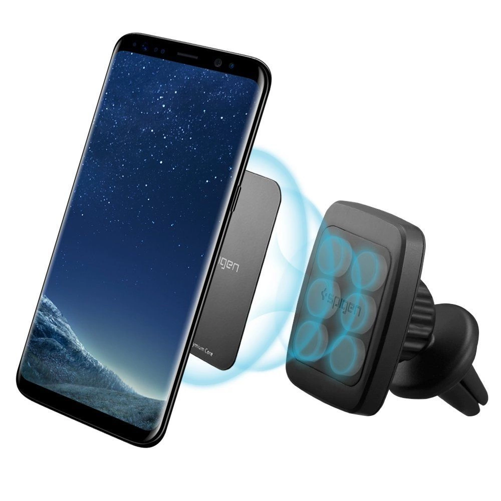 Spigen H12 phone holder for car air vent magnetic - black