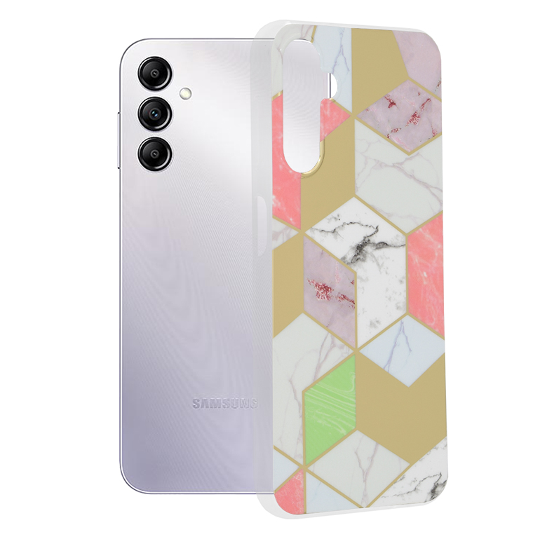 Techsuit - Marble Series - Samsung Galaxy A14 4G / A14 5G - Purple Hex