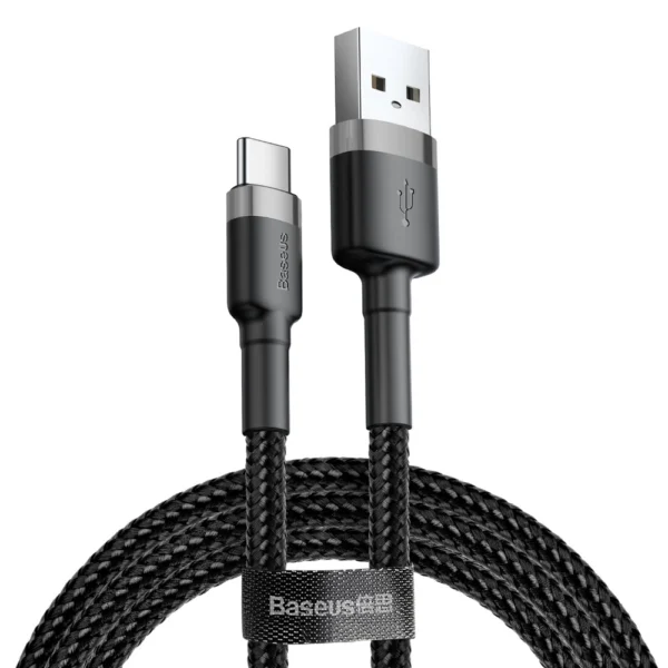 Baseus Cafule Cable durable nylon cable USB / USB-C QC3.0 2A 2M black-gray (CATKLF-CG1)