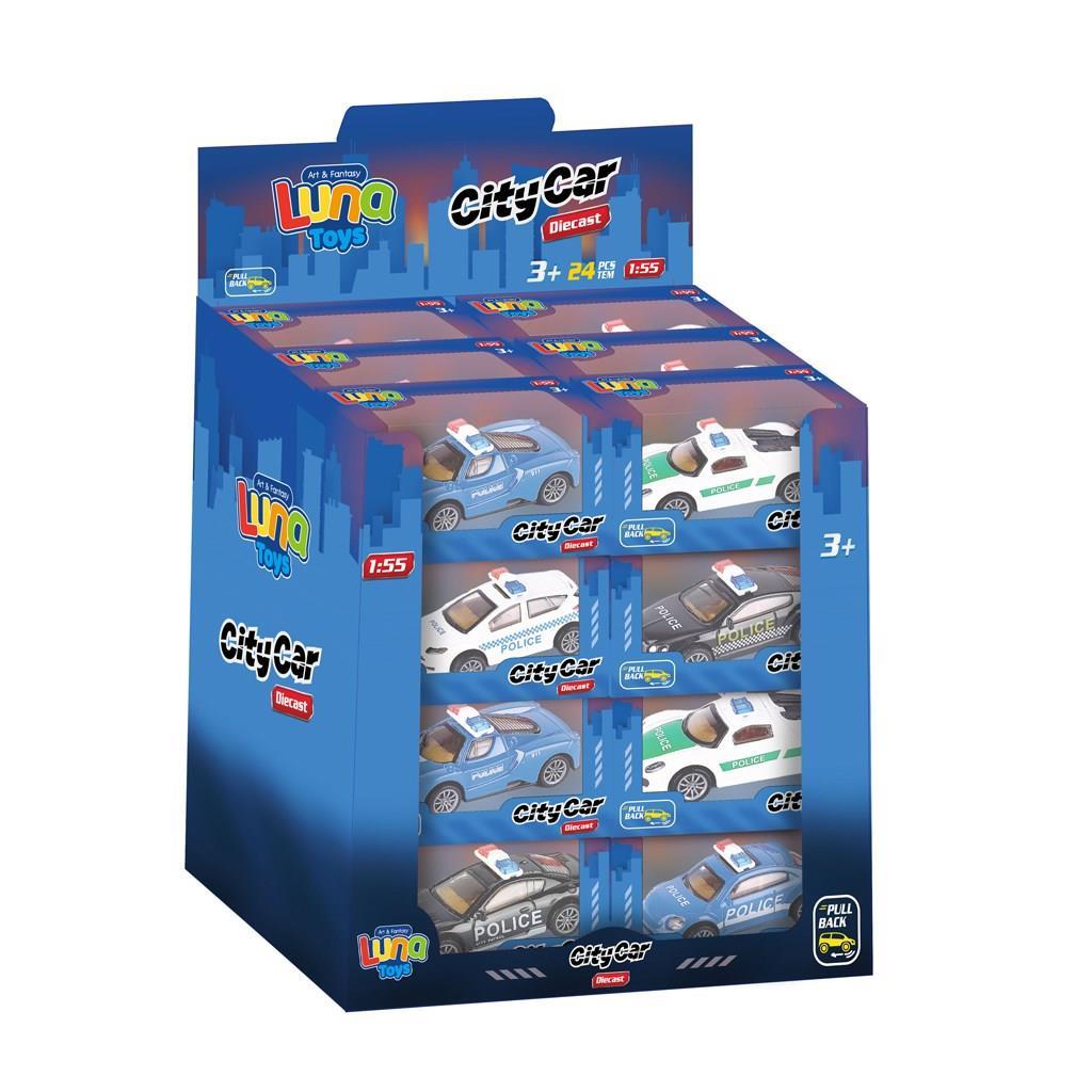 Όχημα Αστυνομικό Pull Back Luna Toys 1:55 Μεταλλικό 12x4