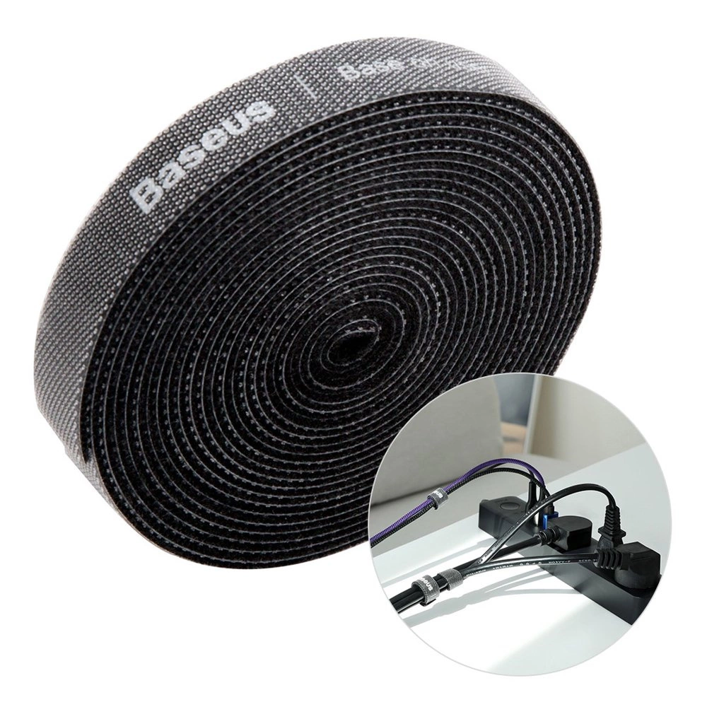 Baseus Rainbow Circle hook and loop Straps - Velcro tape Velcro cable organizer 3m black (ACMGT-F01)