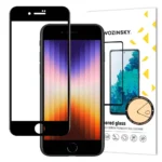 Wozinsky Super Durable Full Glue Tempered Glass Full Screen with Frame Case Friendly iPhone SE 2022 / SE 2020 / iPhone 8 / iPhone 7 Black