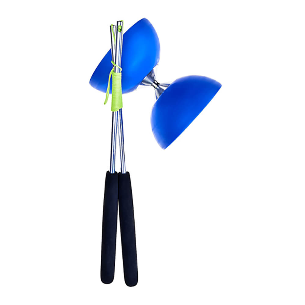 Set Acrobat 105 Rubber Diabolo Blue + aluminum hand sticks