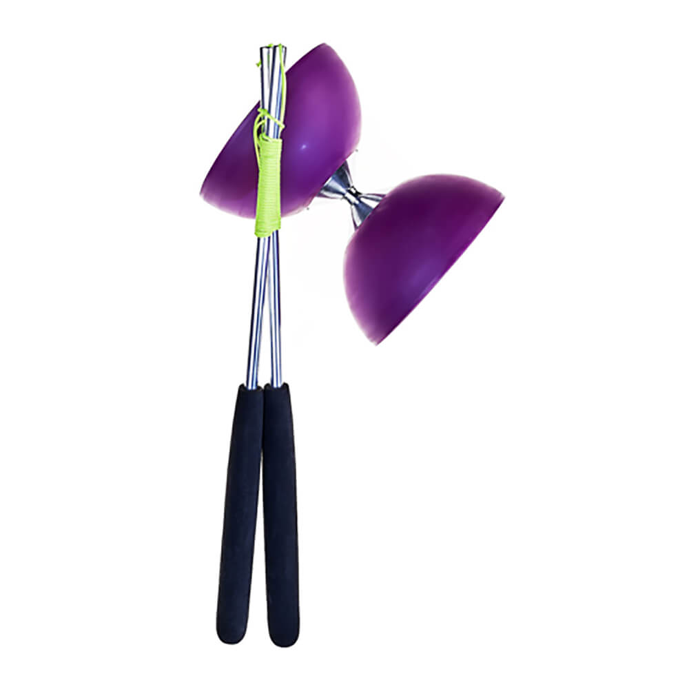 Set Acrobat 105 Rubber Diabolo Purple + aluminum hand sticks