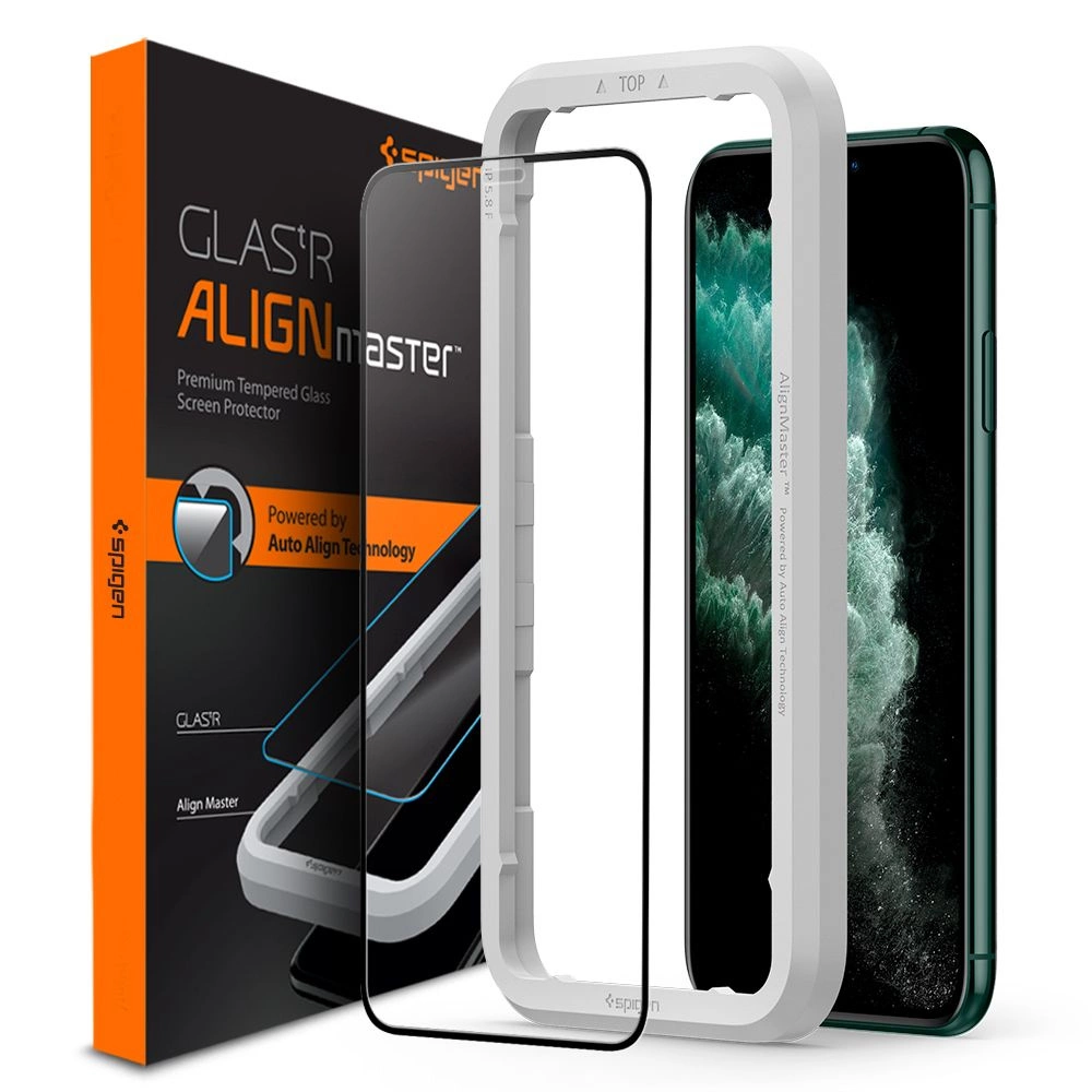 Spigen ALM Glass FC Tempered Glass for iPhone 11 Pro Max - Black