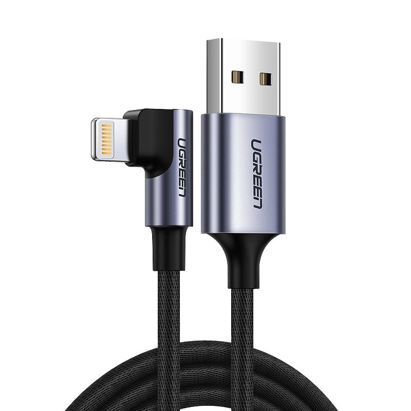 Ugreen US299 60521 angled Lightning / USB-A MFi cable 2.4A 1m - black