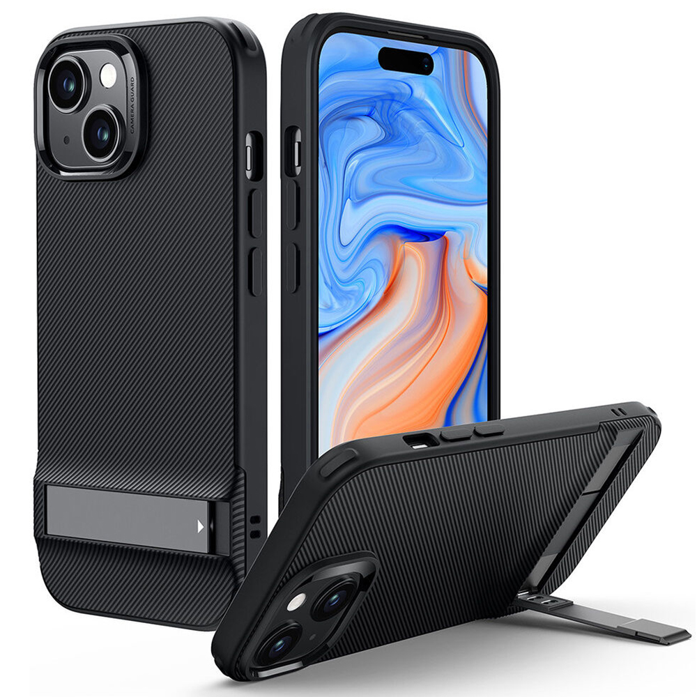 ESR - Air Shield Boost Kickstand - iPhone 15 - Translucent Black