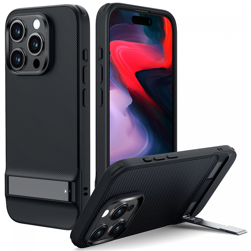 ESR - Air Shield Boost Kickstand - iPhone 15 Pro Max - Translucent Black