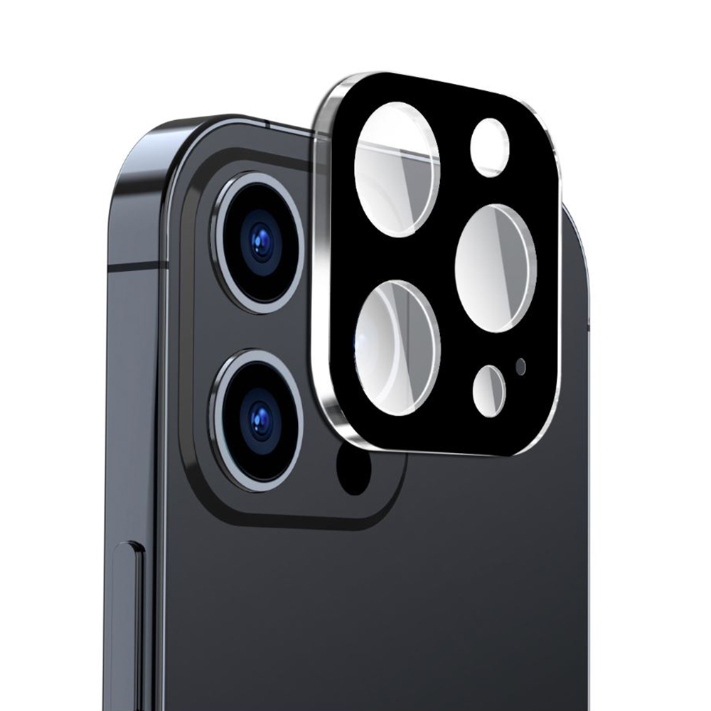 Techsuit - Full Camera Glass - iPhone 15 Pro / iPhone 15 Pro Max - Black