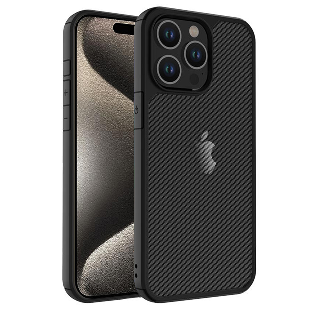 Techsuit - CarbonFuse - iPhone 15 Pro Max - Black