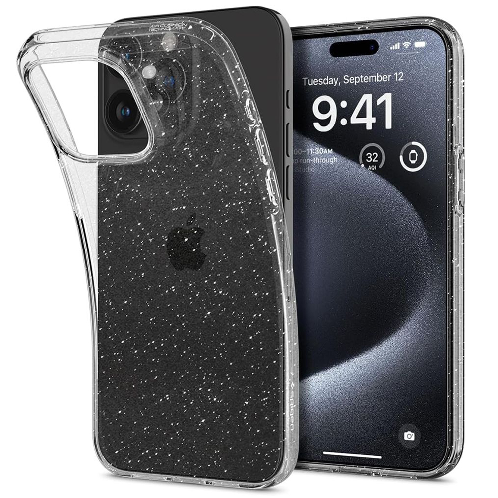 Spigen - Liquid Crystal Glitter - iPhone 15 Pro - Crystal Quartz