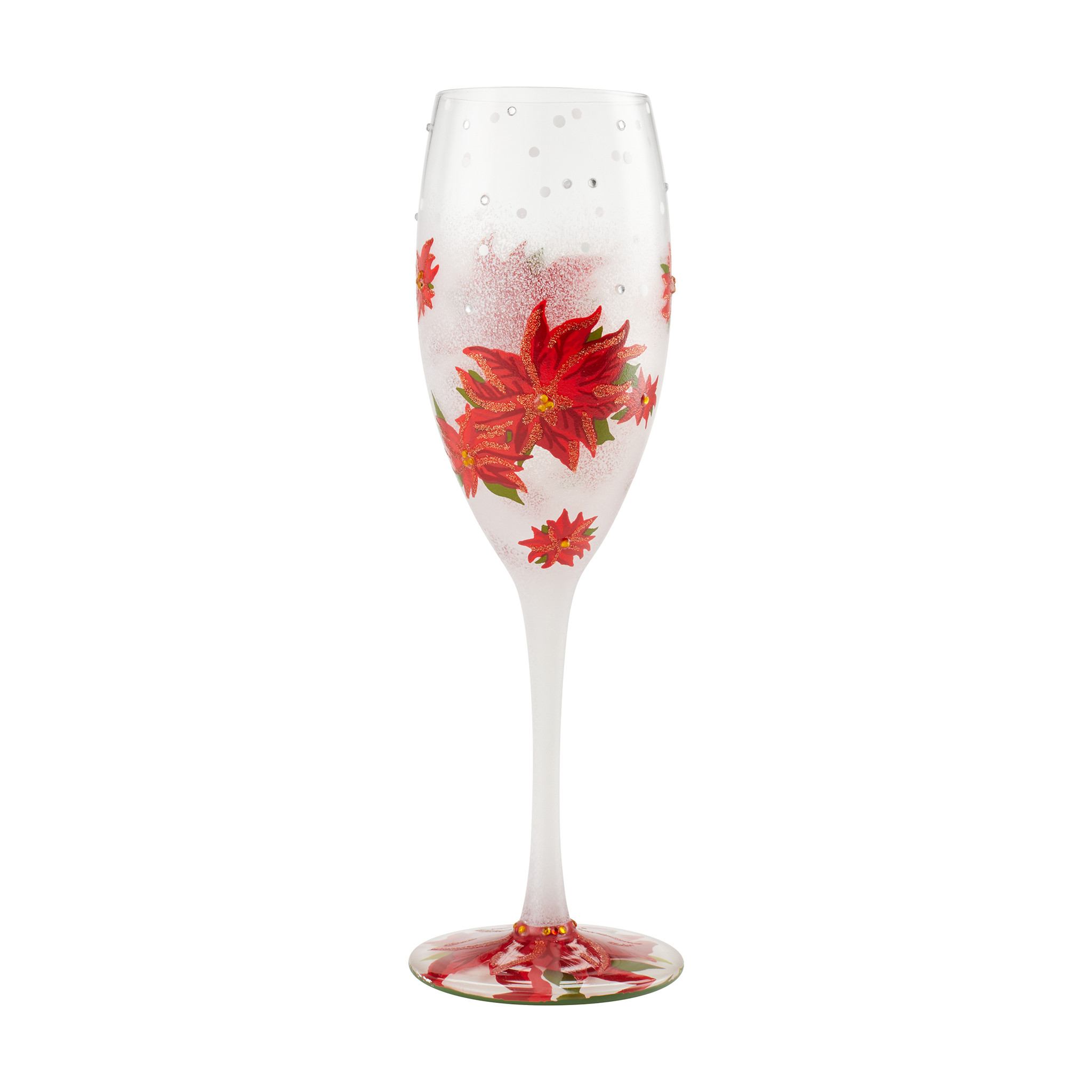 Poinsettias In The Snow Prosecco Glass 22 cm