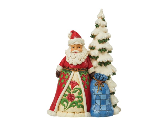 Santa with Tree Figurine 24 cm