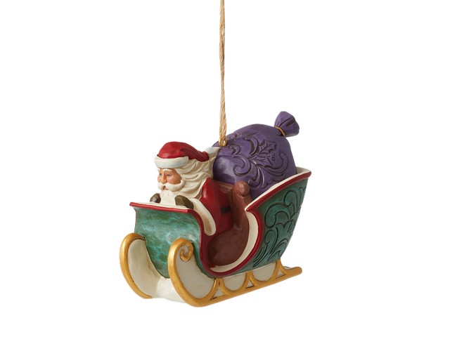 Twas the Night Before Christmas Santa in Sleigh Ornament 7 cm