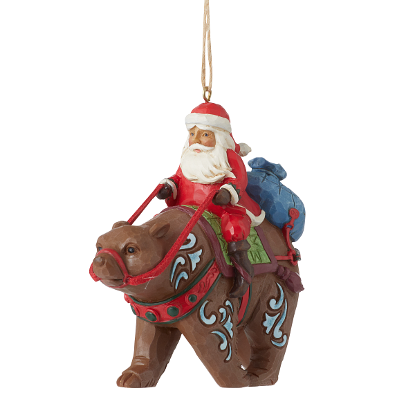 Santa Riding Bear 9 cm