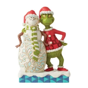 Grinch next to Grinchy Snowman 20 cm