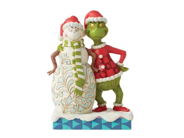 Grinch next to Grinchy Snowman 20 cm