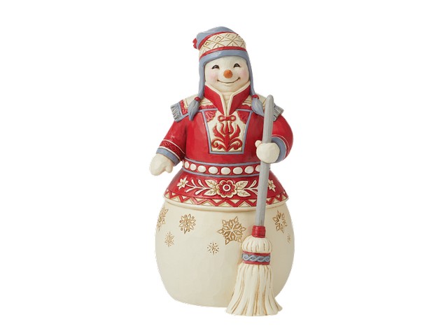 Nordic Noel Snowman with Broom 20 cm