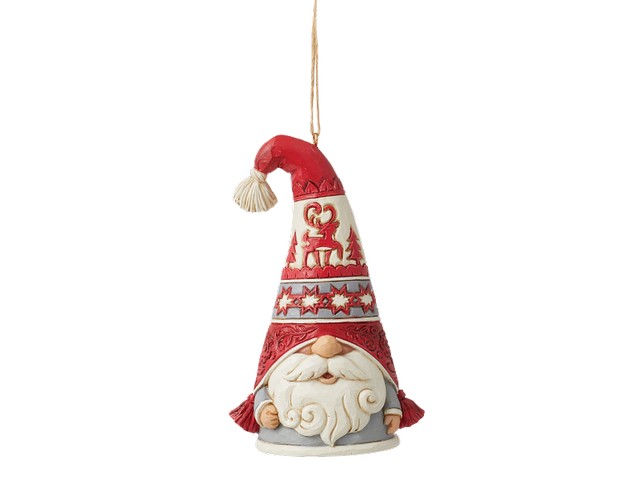 Gnome in Reindeer Hat Hanging Ornament 11 cm